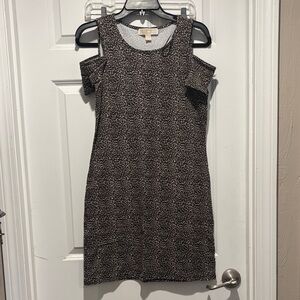MICHAEL Michael Kors Leopard Cold Shoulder Mini Dress